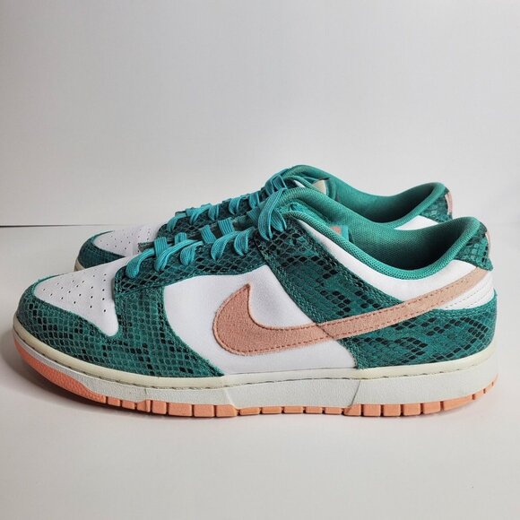 Size 11 - Nike Dunk Low Washed Teal Snakeskin - Picture 2 of 6